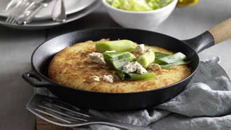 Rösti mit Lauch und Käse