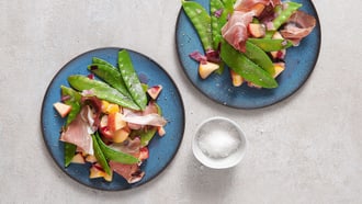 Salade de pois mange-tout aux pommes