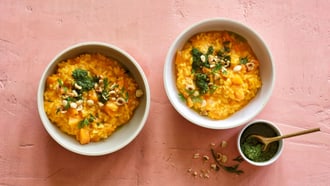 Risotto alle carote con pesto di foglie di carote