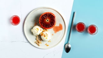Arancia al forno con gelato