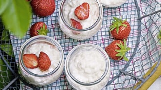 Riz au lait aux fraises