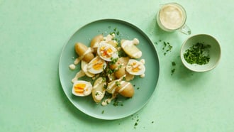 Senf-Eier mit Kartoffeln