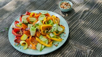 Peperoni grigliati con zucchine