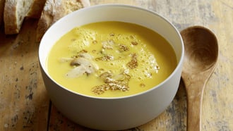 Velouté aux carottes avec champignons