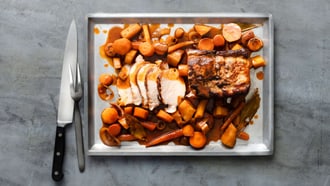 Schweinsbraten mit Gemüse