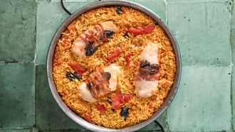 Riz safrané aux tomates avec poulet