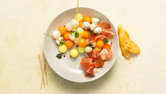 Sfere di melone con prosciutto di Parma