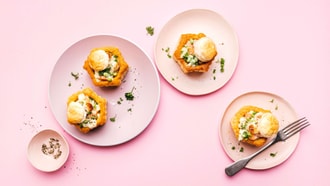 Vol-au-vent con polpettine e cavolo rapa