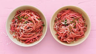 Linguine roses au citron