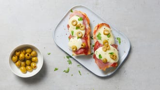 Mozzarella-Schinken-Baguette
