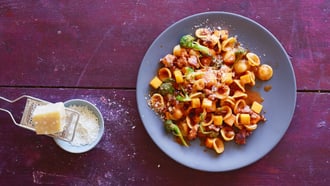 Orecchiette à la courge et aux luganighe