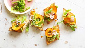 Tartines poire-fromage
