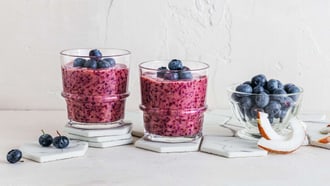 Smoothie mirtilli-noce di cocco