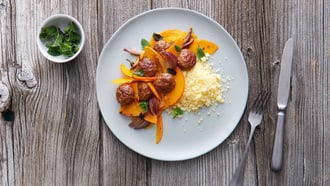 Courge avec boulettes de viande hachée