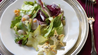 Insalata festiva con litchi in salsa all’arancia