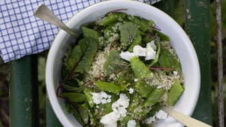 Couscous aux pois mange-tout et à la feta
