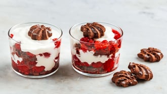 Dessert ai lamponi con biscotti Zampe d’Orso