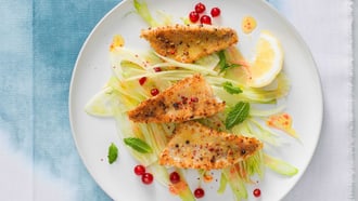 Fenchel mit Johannisbeeren und Knusper-Egli