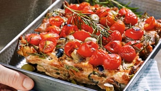 Cake à la viande et aux tomates