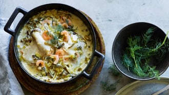 Goldbutt-Lauch-Gratin