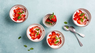 Dessert aux fraises