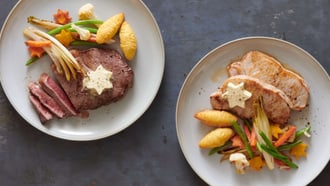 Entrecôte dry aged con verdure saltate