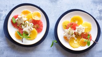 Zitrusfrüchtesalat mit Glacesternen