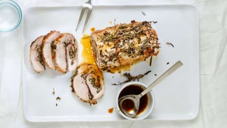 Rôti roulé farci de mostbröckli