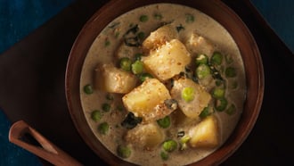 Tofu korma aux petits pois