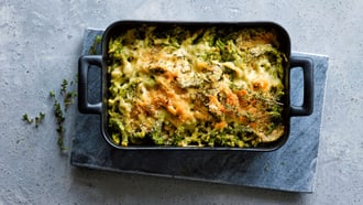 Gratin de spätzli aux épinards