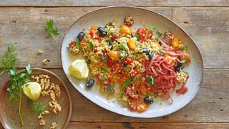 Salade de boulgour au raisin noir