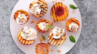 Abricots glacés avec crème au mascarpone