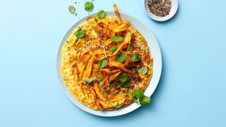 Omeletten mit Karotten-Chips