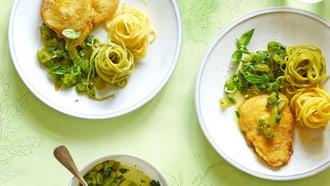 Piccata milanese avec sauce tomate froide