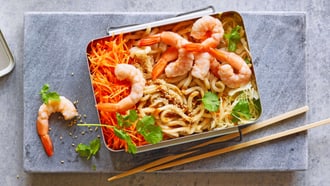 Nouilles udon aux crevettes