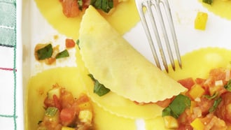 Raviolo aperto alle verdure
