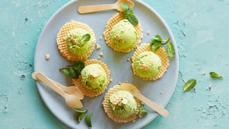 Gelato ai piselli e alla menta