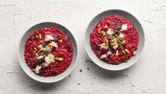 Risotto di barbabietole con gorgonzola