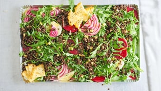 Salade de lentilles avec vinaigrette à l'ananas