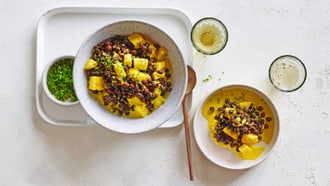 Safran-Kichererbsen mit Pastinaken