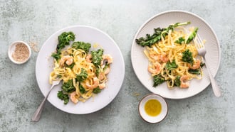 Federkohl-Pasta mit Crevetten
