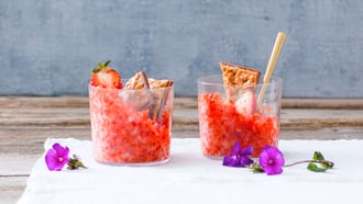 Granita di fragole al cioccolato