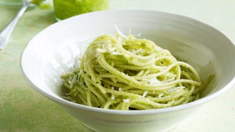 Spaghetti mit Kopfsalatpesto