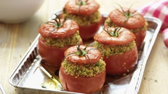 Tomaten mit Olivenpanade