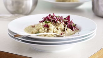 Risotto de quinoa avec salade de cicorino rosso