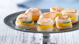 Miniburger di capesante al mango