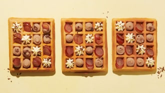Gaufres complètes avec purée de marrons