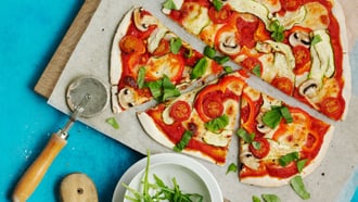 Glutenfreie Gemüsepizza mit Champignons