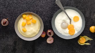 Crema ai due gusti: mango e litchi