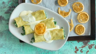 Cannelloni farcis à l’ail des ours avec crème citronnée